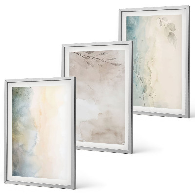 Set de 3 cuadros para salón Cartulinas delicadas para acuarela