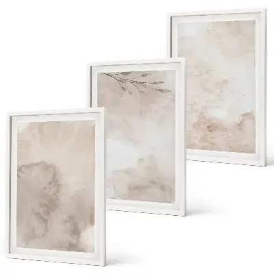 Juego de 3 cuadros con diseños de pinturas de acuarela estilo boho