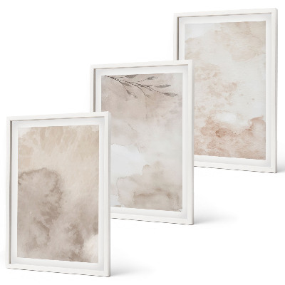 Juego de 3 cuadros Pinturas de acuarela estilo boho derramadas