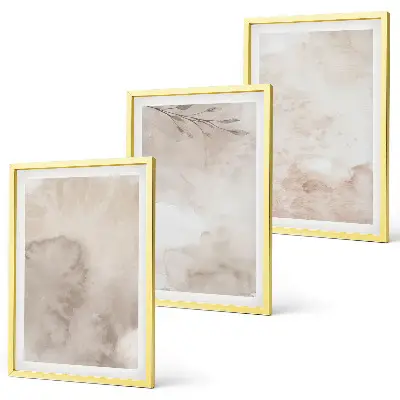 Juego de 3 cuadros con diseños de pinturas de acuarela estilo boho