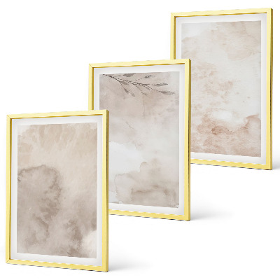 Juego de 3 cuadros Pinturas de acuarela estilo boho derramadas