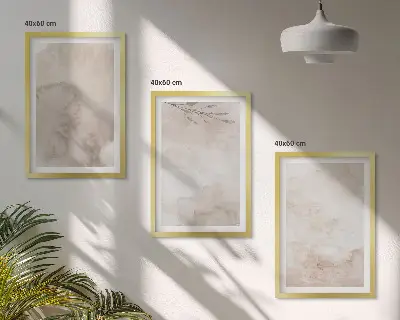 Juego de 3 cuadros con diseños de pinturas de acuarela estilo boho