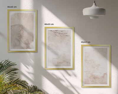 Juego de 3 cuadros Pinturas de acuarela estilo boho derramadas