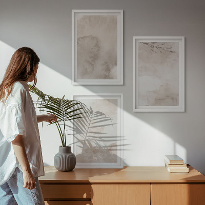 Juego de 3 cuadros Pinturas de acuarela estilo boho derramadas