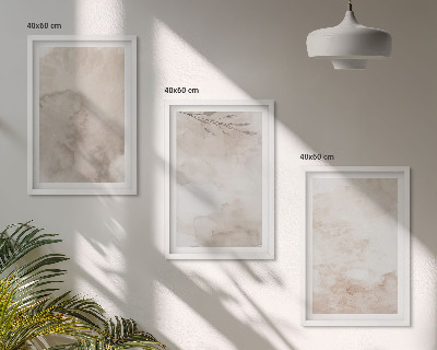 Juego de 3 cuadros Pinturas de acuarela estilo boho derramadas