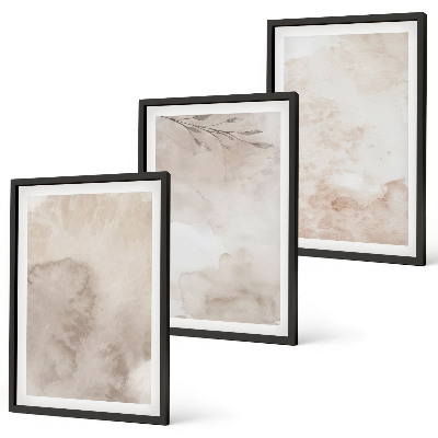 Juego de 3 cuadros Pinturas de acuarela estilo boho derramadas