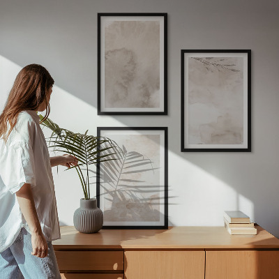 Juego de 3 cuadros Pinturas de acuarela estilo boho derramadas