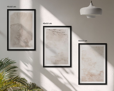 Juego de 3 cuadros Pinturas de acuarela estilo boho derramadas