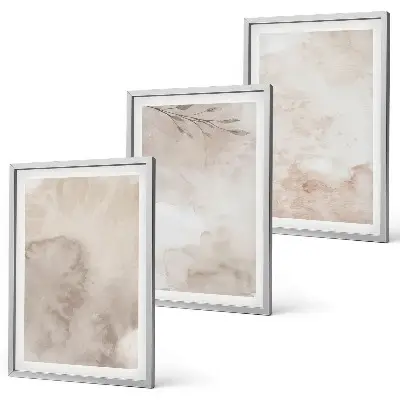 Juego de 3 cuadros con diseños de pinturas de acuarela estilo boho