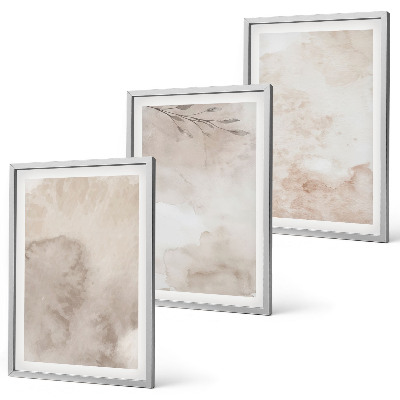 Juego de 3 cuadros Pinturas de acuarela estilo boho derramadas