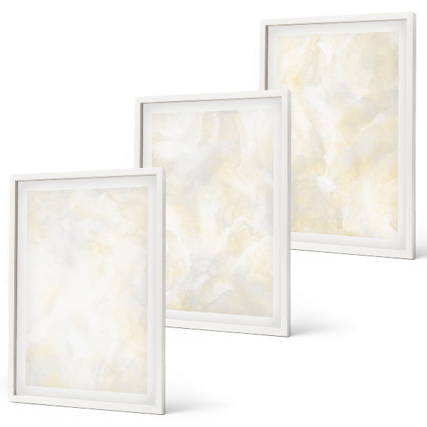 Set de 3 cuadros para salón Diseño de pintura con textura brillante