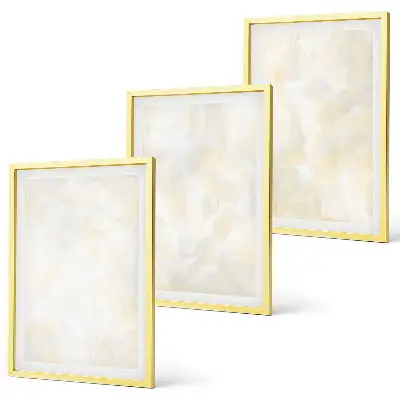 Set de 3 cuadros para salón con diseño de pintura de textura brillante