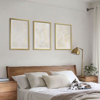 Set de 3 cuadros para salón Diseño de pintura con textura brillante