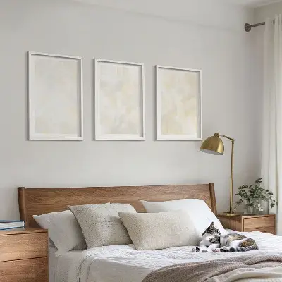 Set de 3 cuadros para salón con diseño de pintura de textura brillante