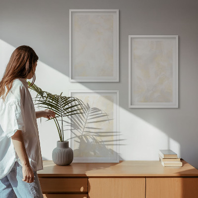 Set de 3 cuadros para salón Diseño de pintura con textura brillante