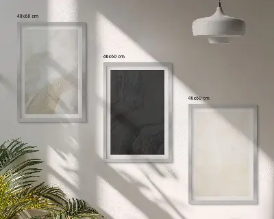 Juego de 3 cuadros con diseño de estructuras que matizan el minimalismo
