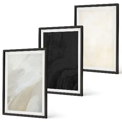 Juego de 3 cuadros con diseño de estructuras que matizan el minimalismo