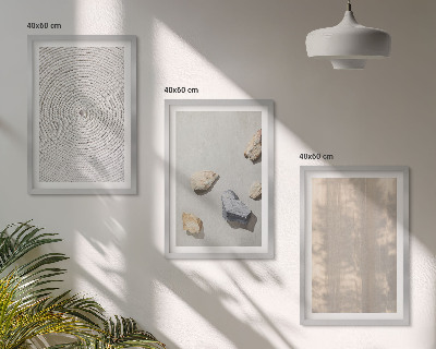 Set de 3 cuadros para salón Estructuras con texturas naturales de estilo bohemio