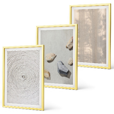 Set de 3 cuadros para salón Estructuras con texturas naturales de estilo bohemio