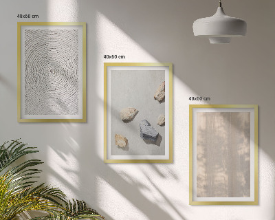 Set de 3 cuadros para salón Estructuras con texturas naturales de estilo bohemio