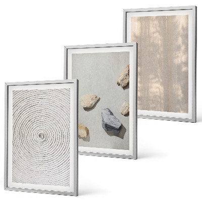 Set de 3 cuadros para salón Estructuras con texturas naturales de estilo bohemio