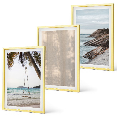 Juego de 3 cuadros Vistas de la playa en verano