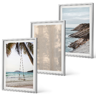 Juego de 3 cuadros Vistas de la playa en verano