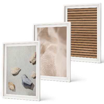 Juego de 3 cuadros Texturas de tela de madera y piedras