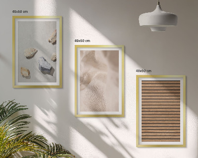 Juego de 3 cuadros Texturas de tela de madera y piedras