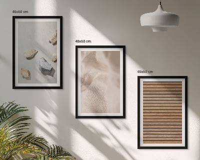 Juego de 3 cuadros Texturas de tela de madera y piedras