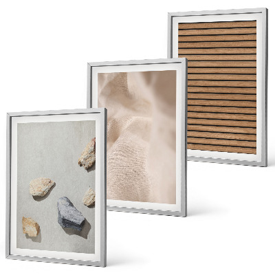 Juego de 3 cuadros Texturas de tela de madera y piedras