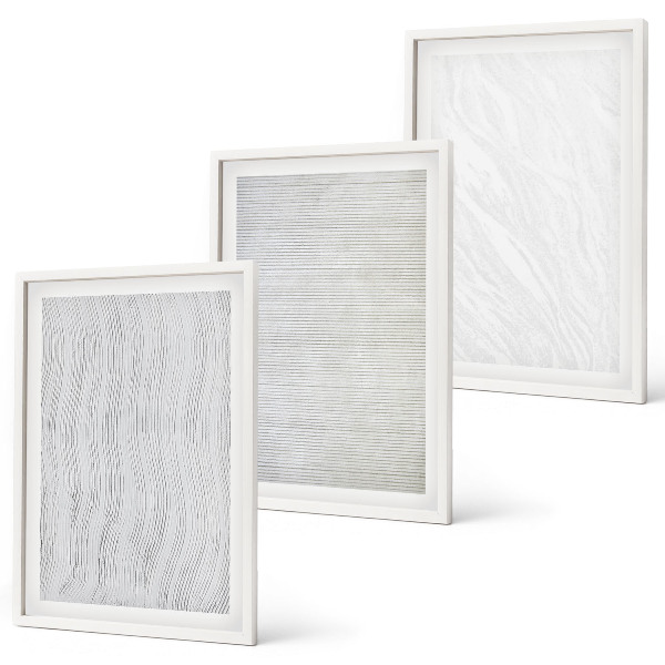 Set de 3 cuadros para salón Estructuras con patrones de arena brillante