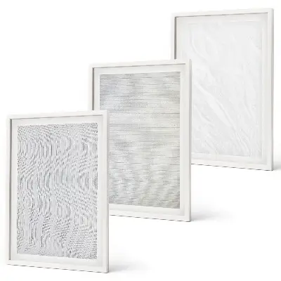 Set de 3 cuadros para salón con estructuras de patrones de arena brillante