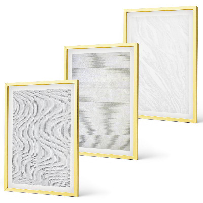 Set de 3 cuadros para salón Estructuras con patrones de arena brillante