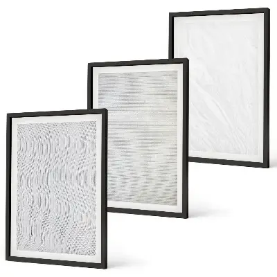 Set de 3 cuadros para salón con estructuras de patrones de arena brillante
