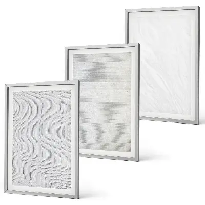 Set de 3 cuadros para salón con estructuras de patrones de arena brillante