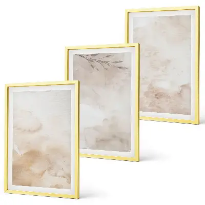 Juego de 3 cuadros con diseño de hojas de acuarela en tonos pastel
