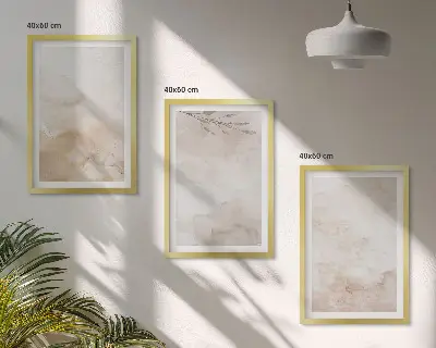 Juego de 3 cuadros con diseño de hojas de acuarela en tonos pastel