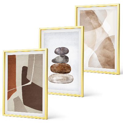 Set de 3 cuadros para salón Pintura abstracta moderna