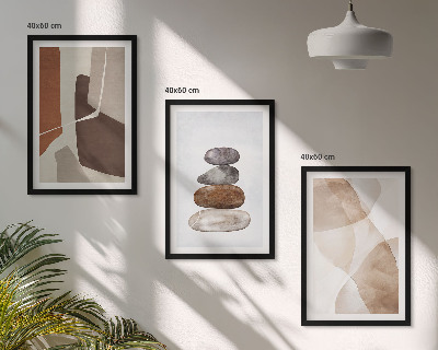 Set de 3 cuadros para salón Pintura abstracta moderna