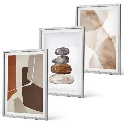 Set de 3 cuadros abstractos modernos para salón