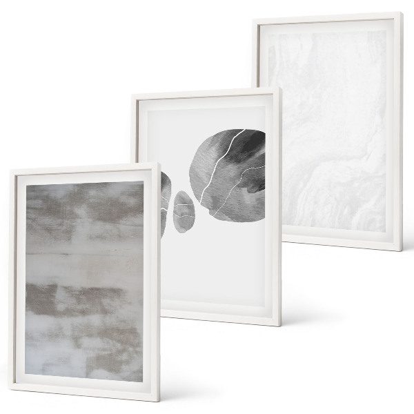 Set de 3 cuadros para salón Estructuras modernas abstractas