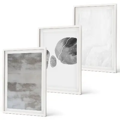 Set de 3 cuadros para salón con diseño de estructuras modernas abstractas