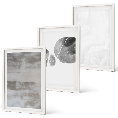 Set de 3 cuadros para salón Estructuras modernas abstractas
