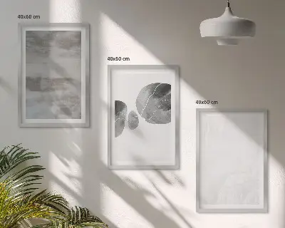 Set de 3 cuadros para salón con diseño de estructuras modernas abstractas