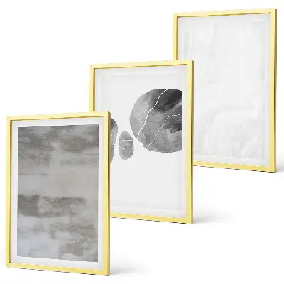 Set de 3 cuadros para salón con diseño de estructuras modernas abstractas