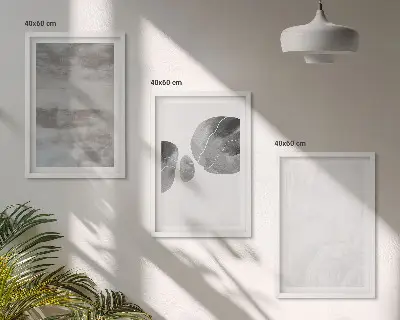 Set de 3 cuadros para salón con diseño de estructuras modernas abstractas
