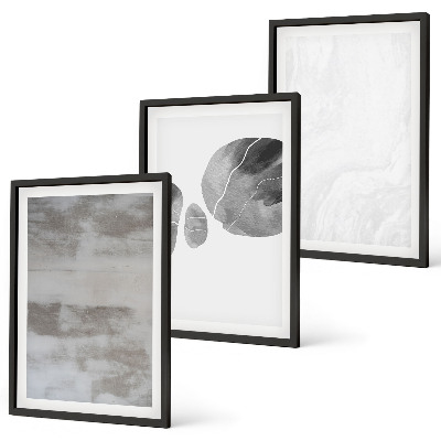 Set de 3 cuadros para salón Estructuras modernas abstractas