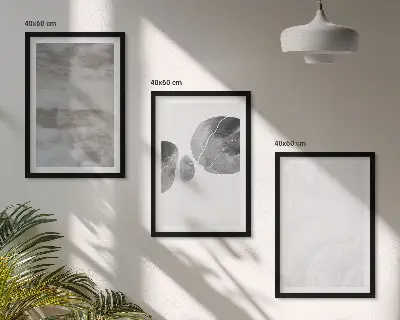 Set de 3 cuadros para salón con diseño de estructuras modernas abstractas