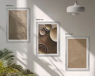 Juego de 3 cuadros con estructuras de piedra minimalistas
